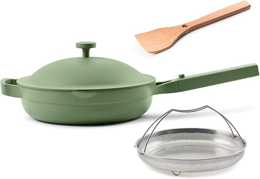 Our Place Always Pan 2.0-10.5” (2.6 Qt) Nonstick, Toxin-Free Ceramic Cookware | Patented 10-in-1 Aluminum Frying & Sauté Pan | Safe for Oven, Induction & All Cooktops up to 450°F | Sage