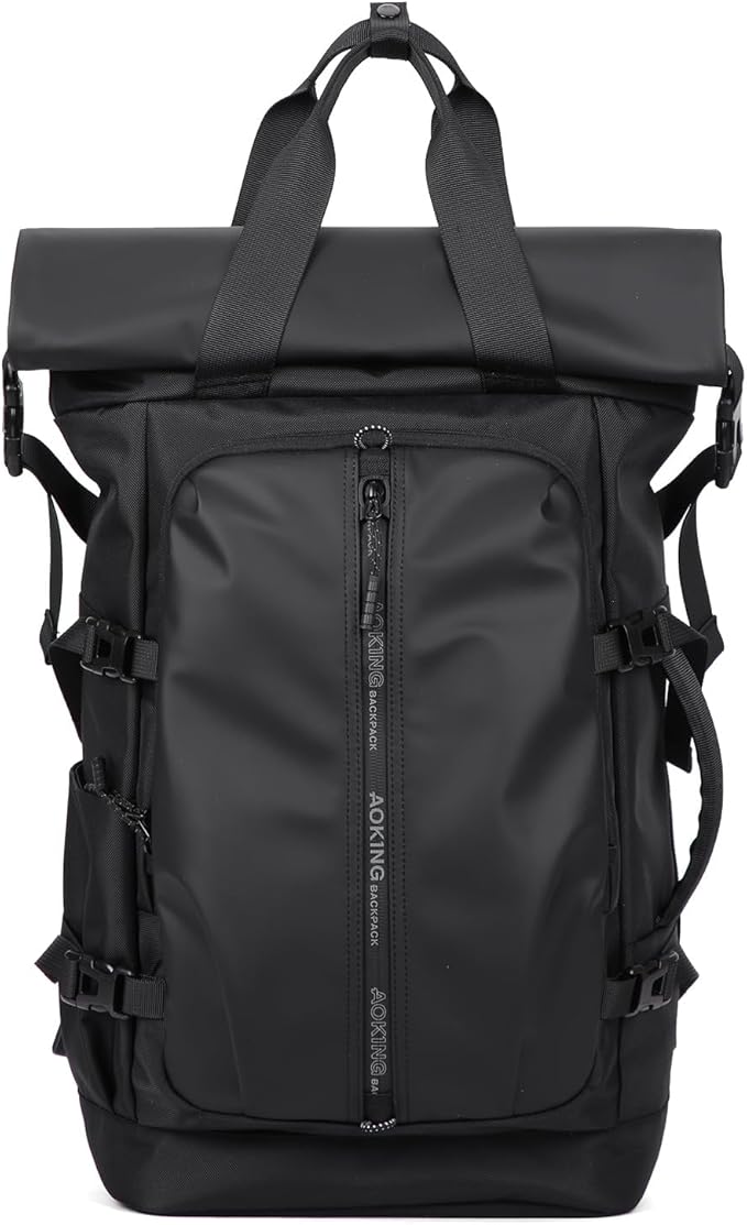 Rolltop Backpack, Travel Rucksack for Men Women, Anti Theft Backpacks with 15.6-inch Laptop Compartment, Waterproof Casual Daypack for Work, Business, Commuter and College