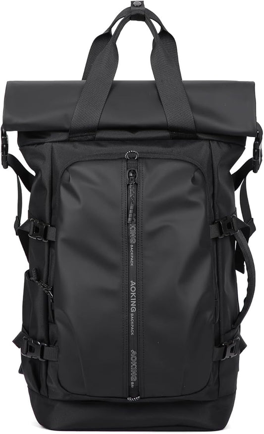 Rolltop Backpack, Travel Rucksack for Men Women, Anti Theft Backpacks with 15.6-inch Laptop Compartment, Waterproof Casual Daypack for Work, Business, Commuter and College