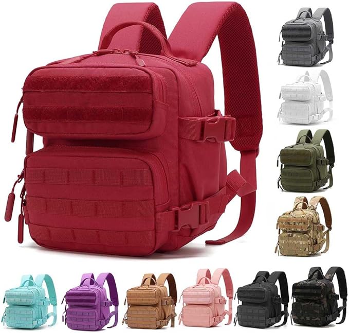 9L Mini Backpack for Women, 9L Small Hiking Backpack of Gym, Travel, Camping (Red)