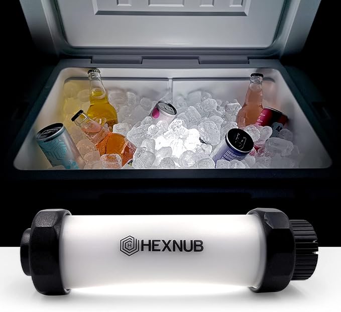 HEXNUB Cooler Box Light, Waterproof, Rechargeable LED Light Compatible with YETI, RTIC, ORCA, Ninja, Igloo, Coleman Ice Chest, Magnetic Base, Great for Outdoor Events, Camping Fishing Hunting Boating