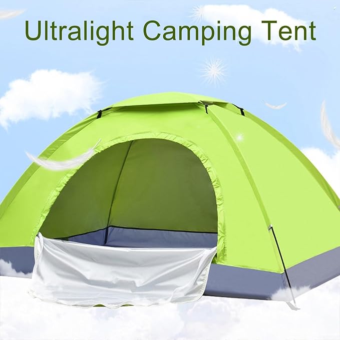 Ultralight Backpacking Tent Single Person Double Door Camping Shelter with Waterproof Oxford Fabric Fiberglass Poles Mesh Ventilation Screen Rain Fly Carry Bag for Outdoor Hiking