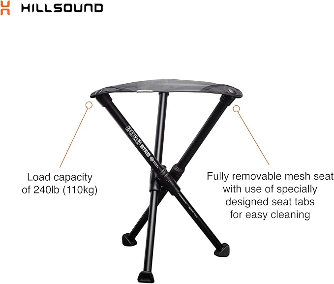 Hillsound BTR Stool for Ultralight Backpacking & Hiking, Lightweight Camping Chairs, Compact Portable Outdoor Seat