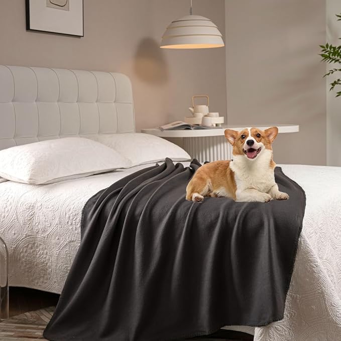 CAI TENG Fleece Throw Blankets Bulk Dark Grey 50 x 60 Lightweight Warm for Kids Soft Cozy Pet-Friendly Bulk Fleece Blanket 15 Pack Solid for Deco Bed, Sofa, Couch, Wedding, Gifts, Outdoor