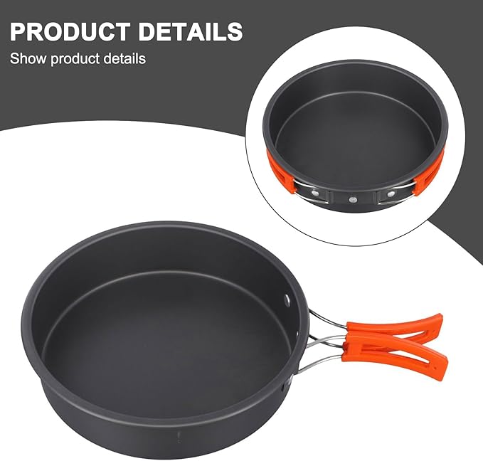 Aluminum Alloy Non-Stick Frying Pan With Folding Handle Camping Cooking Pan, Nonstick And Foldable Frying Pan For Outdoor Camping Picnic Hiking(large)