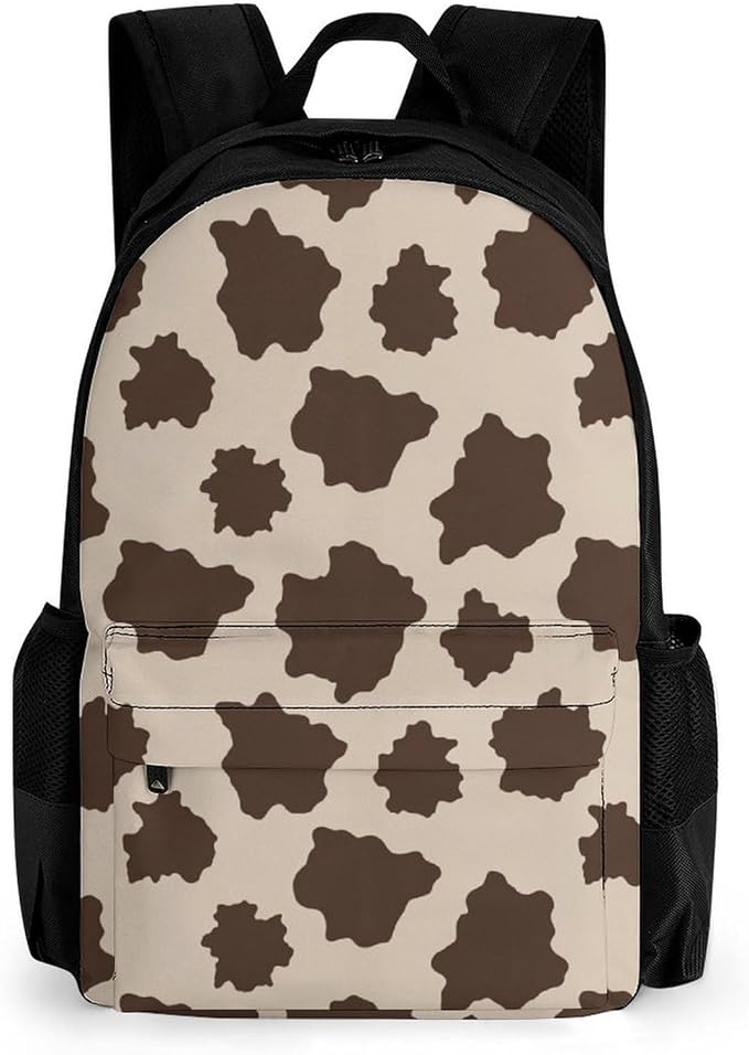 Supdreamc Lightweight Daypack Bookbag for Trekking Business Walking Cycling, Big Capacity Anti-Theft Multipurpose Carry On Bag, Cow Print Business Computer Bag
