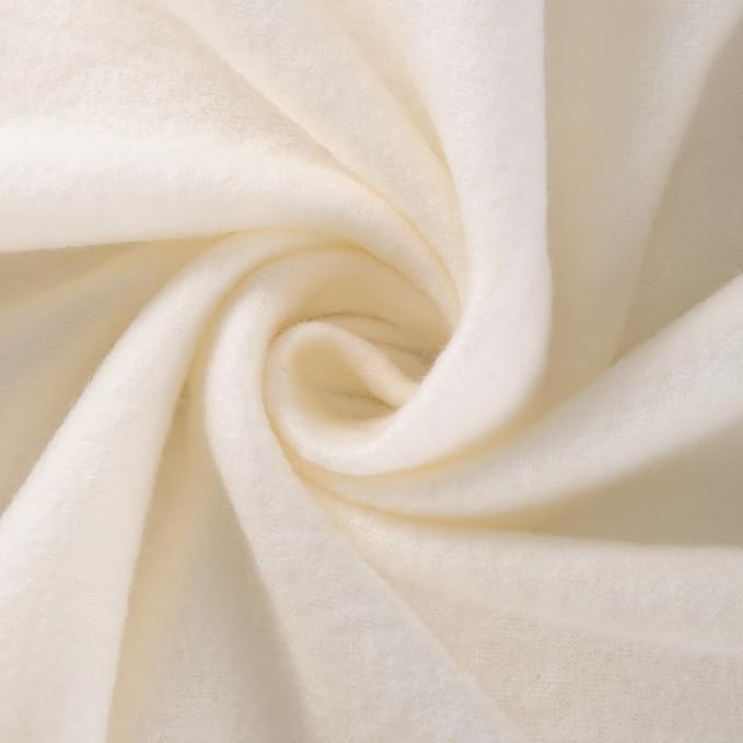 CAI TENG Fleece Throw Blankets Lightweight Warm Soft Cozy Kids Blanket Pet-Friendly Bulk Fleece Blanket Solid for Home, Bed, Sofa, Dorm, Office, Gifts, Outdoor Off-White 6 Pack 50 x 60 inch