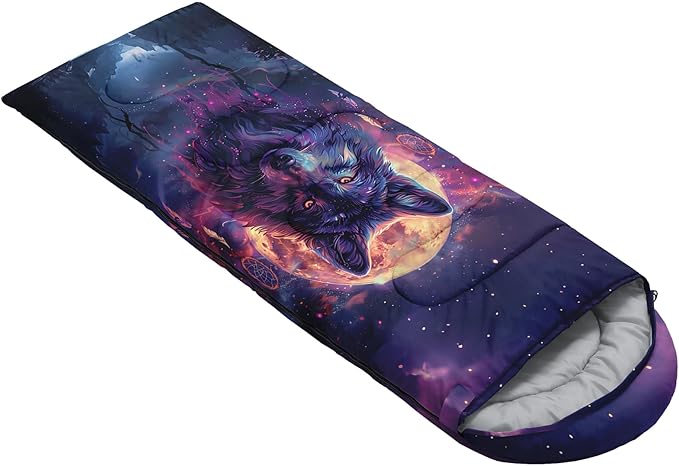 AILONEN Kawaii Puppy Sleeping Bag for Kids Boys Girls,Warm and Cool Weather,Lightweight,Waterproof Backpacking,Cartoon Cute Dog & Duck Animal Themed Blue Sleeping Bag for Camping