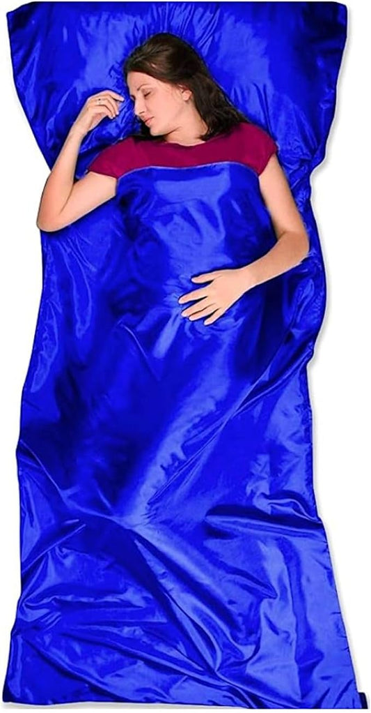 The Friendly Swede Sleeping Bag Liner — Ultralight Polyester or Cold Weather Microfiber Adult Sleep Sack; Thin Travel Sheets for Hotel; Camping Sheets; Travel Sleeping Bag with Pocket-Size Stuff Sack