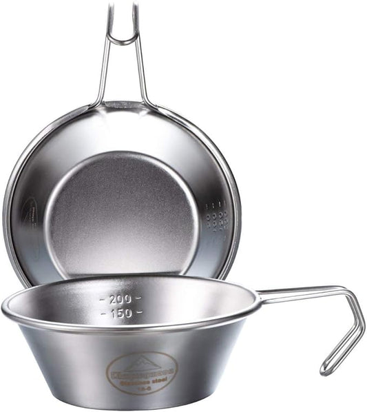 CAMPINGMOON 2pcs/4pcs Set Stainless Steel Camping Sierra Cup 310ml (JP-S-220-2P)