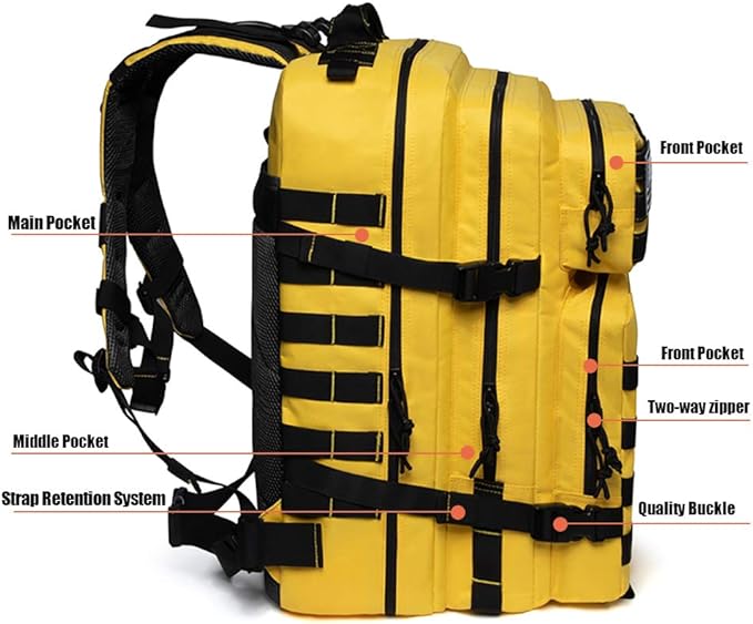QT&QY 45L Military Tactical Backpacks Molle Army Assault Pack 3 Day Bug Out Bag Hiking Treeking Rucksack…