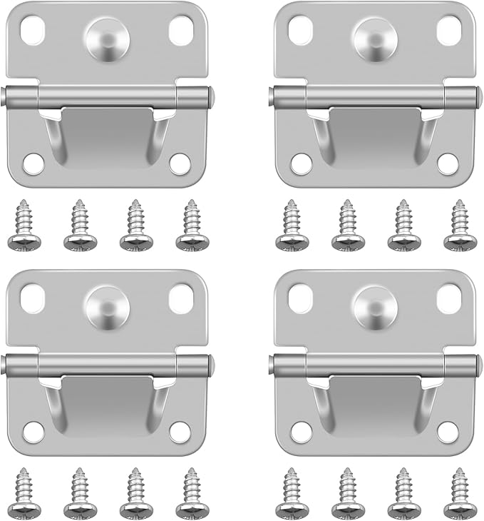 Cooler Stainless Steel Hinge Replacement for Coleman, Camping Coolers Accessories with Screws, Compatible with Ice Chest Stainless Steel Hinges Replacement 5235 5250 5286b 6262 6270 (4 PCS)