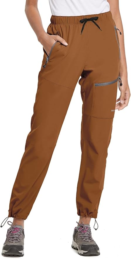 baleaf Women's Hiking Pants Quick Dry Lightweight Water Resistant Elastic Waist Cargo Pants for All Seasons