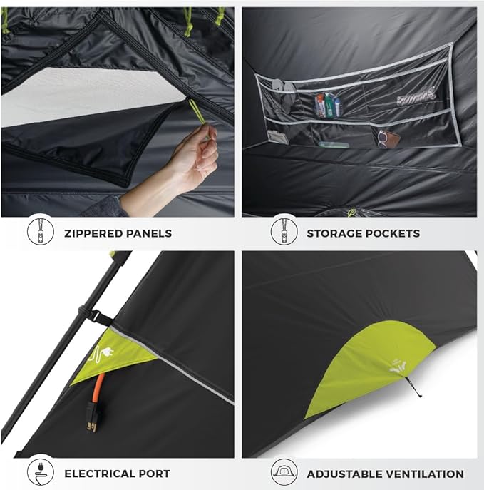 CORE Blackout 6 Person Instant Cabin Tent with Footprint and Tent Kit