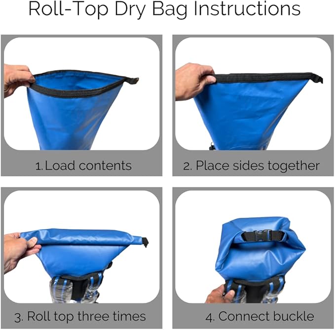Malo'o 45L Waterproof Heavy Duty Backpack Dry Bags for Kayaking, Camping, Fishing, Hiking Daypack - Beach Accessories, Boat accessories, and Travel Gear - Fishing Rod Case Straps (Gray)