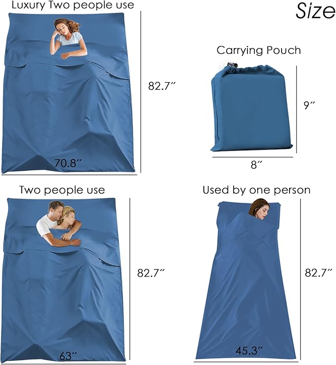 Sleeping Bag Liner Camping Travel Home Bed Sheet Lightweight Breathable Hotel Compact Sacks