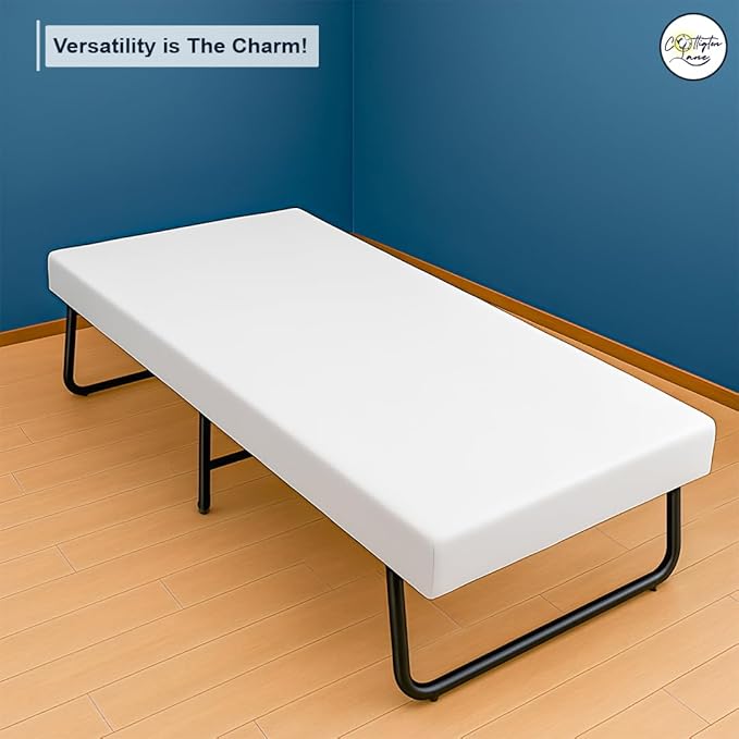 Cot Fitted Sheet 25 x 75, 100% Egyptian Cotton, 1 PC Cot Size Bottom Sheet Only, Perfect for Narrow Twin, Camp Bunk, Army Cots, Trifold Mattress, Camping Cot, Guest Bed Replacement(White)