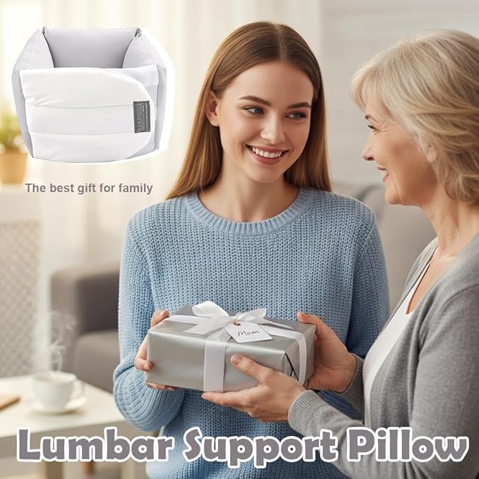 Deep Sleep Lumbar Support Pillow – Soft Cotton-Fleece Waist Cushion for Back Pain Relief, Orthopedic Sleeping Pad for Side or Stomach Sleepers