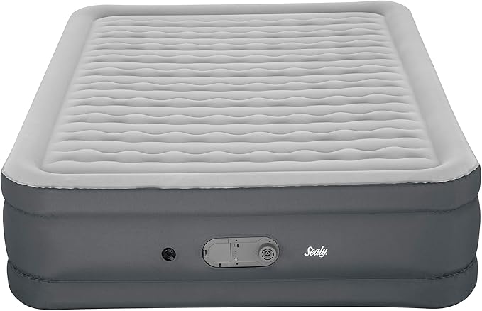 Sealy: AlwayzAire Tough Guard 18" Airbed - Queen - Built-in Dual Pump, Inflatable Matress, Wave Beam Construction, Antimicrobial Treatment, USB Charge