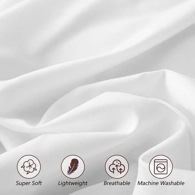 Queen Fitted Sheet for Air Mattress,with 24 Inch Extra Deep Pockets,Ultra Soft Durable Breathable Bed Sheets Cover for Inflatable Air Bed,with Pump Opening,Inflate at Any Time-White