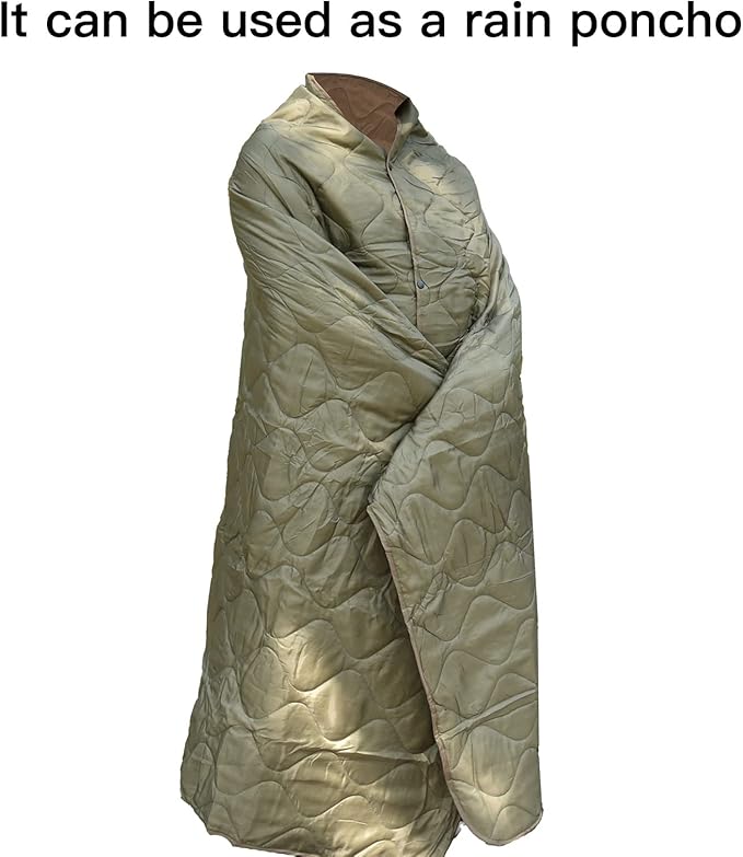 LOOGU Camo Blanket Waterproof Insulation Poncho Liner for Outdoor Camping, Hiking, Hunting, Survival, Backpacking, Picnicking