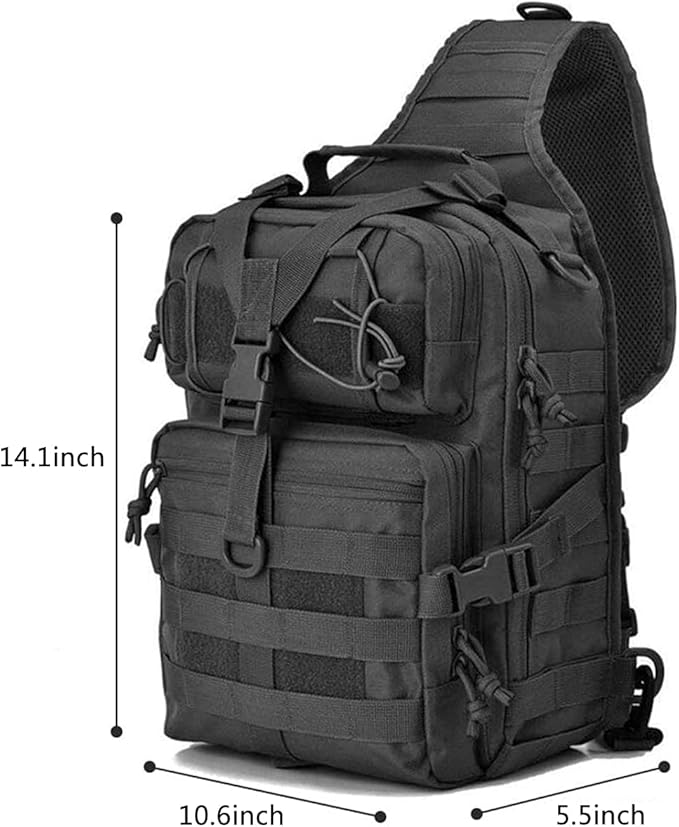 Men's Tactical Sling Bag Small Sling Backpack Military Rover Shoulder Bag Molle Assault Range Bag Camping Hunting