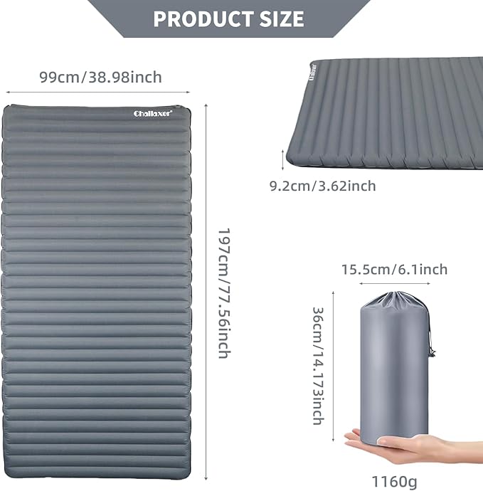 R-Value 6.9 Insulated Sleeping Pad – Inflatable & Ultralight for Winter Camping, Backpacking & Cold Weather – Self-Inflating, Non-Slip, 77.5”x39” with Pump Sack & Storage Bag