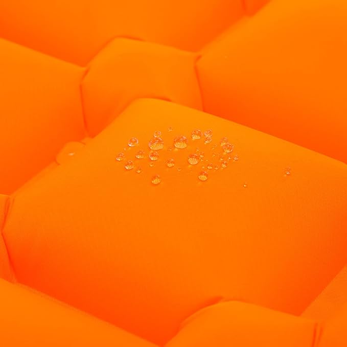 Waterproof Sleeping Pad for Camping/Backpacking/Hiking/Traveling Inflatable Sleeping Mat Ultralight Air Mattress Single Tent/Person Orange