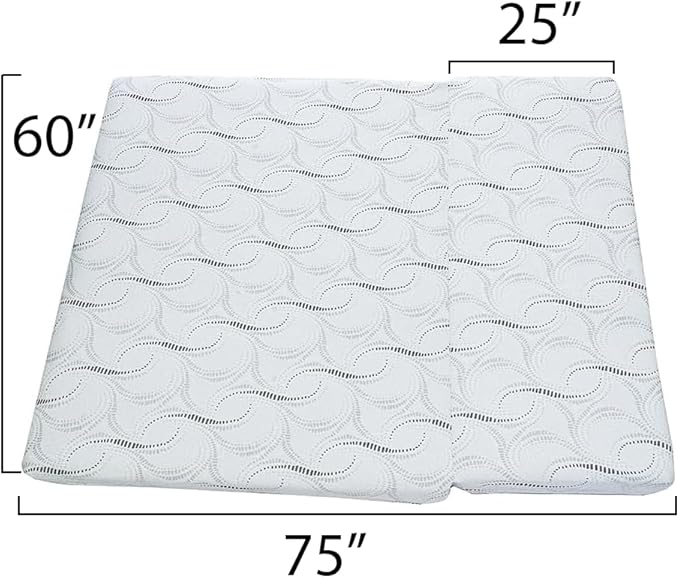 Cozyway 1/3 Bifold RV Short Queen Mattress - 8 Inch Memory Foam, Perfect for RVs and Campers, Queen Short Mattress Alternative