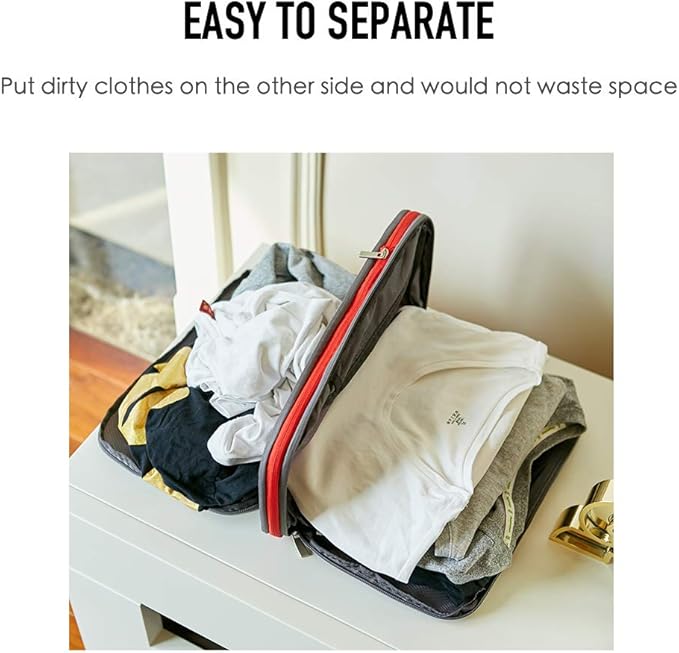 Bee Nesting Compression Packing Cube 2-Layer Travel Luggage Organizer with Wet Dry Separation Expandable Space Saver Bag for Suitcase and Backpack