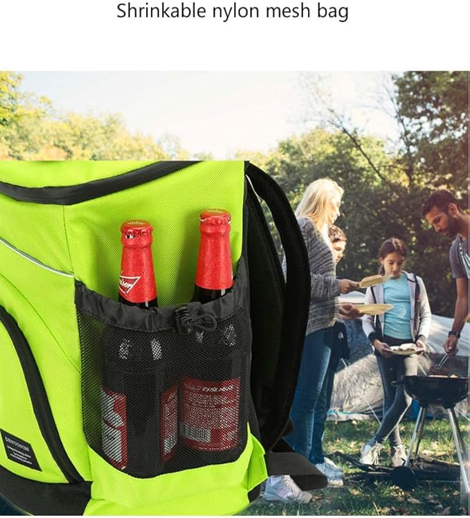 SCOSAO Cooler Backpack 36 Cans, Leak-Proof Insulated Backpack 30L Large Capacity, Double Deck Cooler Bag Up to 12 Hours,Soft Lightweight Lunch Backpack for Men Women Work Beach Camping Picnic (Green)
