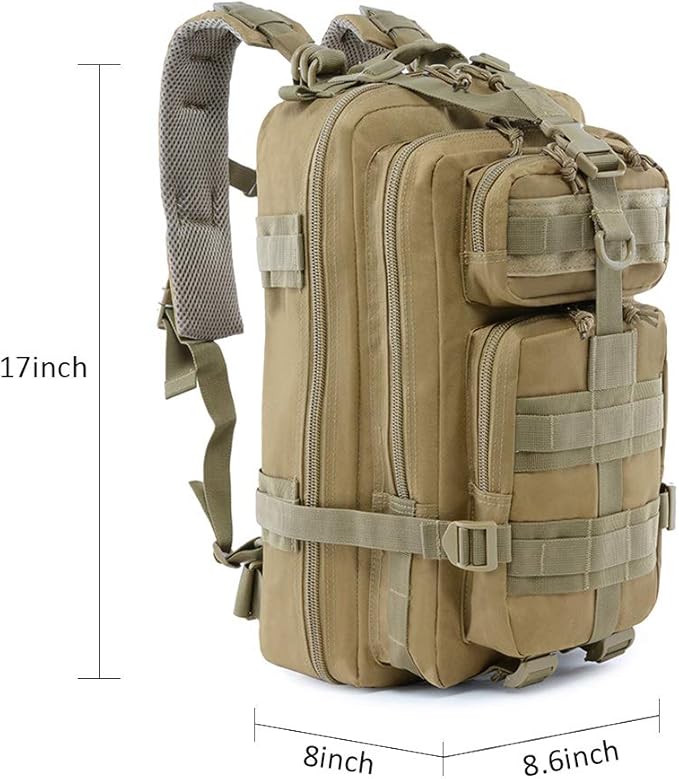 ROARING FIRE Military Tactical Assault Backpack, EDC Outdoor Backpack, Trekking Backpack, 30L Army Rucksack Molle Pack, Go Bag, Get Home Bag for EDC, Camping, Hiking