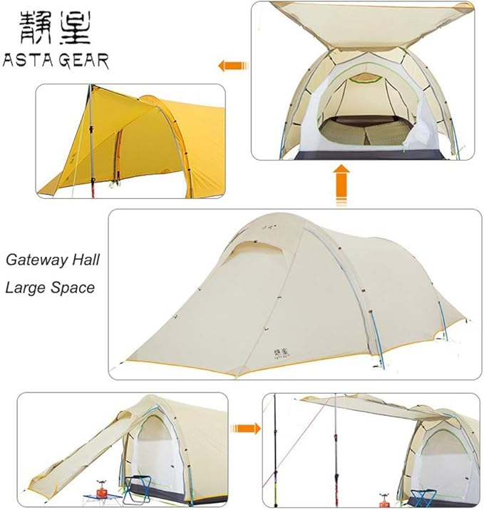 Windchaser 2person 3-4 Season 20D Silicon Nylon Outdoor Mountaineering Tunnel Tent Camping Hikking Ultralight Tent