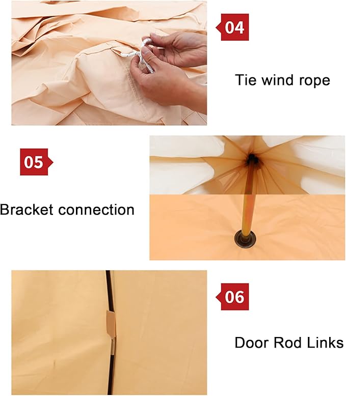 GeRRiT Retro Yurt Tent, 8~10 Person Oxford Cloth Water Proof Tent, Teardrop Shaped Pumpkin Tent with 1 Stove Jacks, Luxury All Season Tent for Camping Trips
