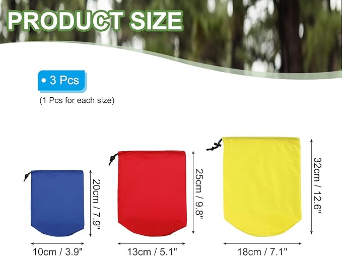 PATIKIL Stuff Sacks, Waterproof Outdoor Storage Sack Portable Drawstring Dust Flap Bag for Camping Hiking