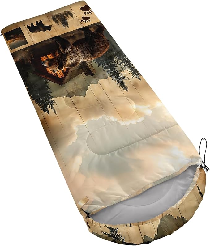 AILONEN Girls Pink Camping Sleeping Bags,Lightweight & Waterproof,3 Season Warm & Cool Weather,Cute Bow Duck Print Sleeping Bags for Kids,Girls,Adults Travelling,Outdoors