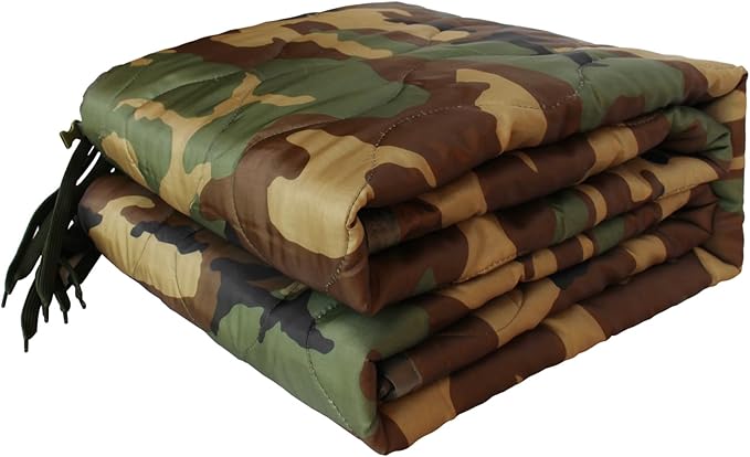 GRVCN Military Blanket - Camping Sleeping Bag with Zipper, Poncho Liner Thermal Insulated Blanket, Lightweight Portable Outdoor Hiking Survival Compression Carry Bag