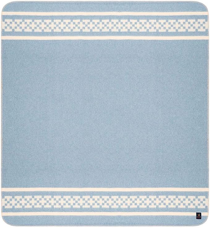 Inca Wall - Thick Alpaca Wool Blanket Heavyweight Camping Outdoors Indoors Soft Peru King Size New Ethnic Design (Soft Blue - Ivory 2, King Size)