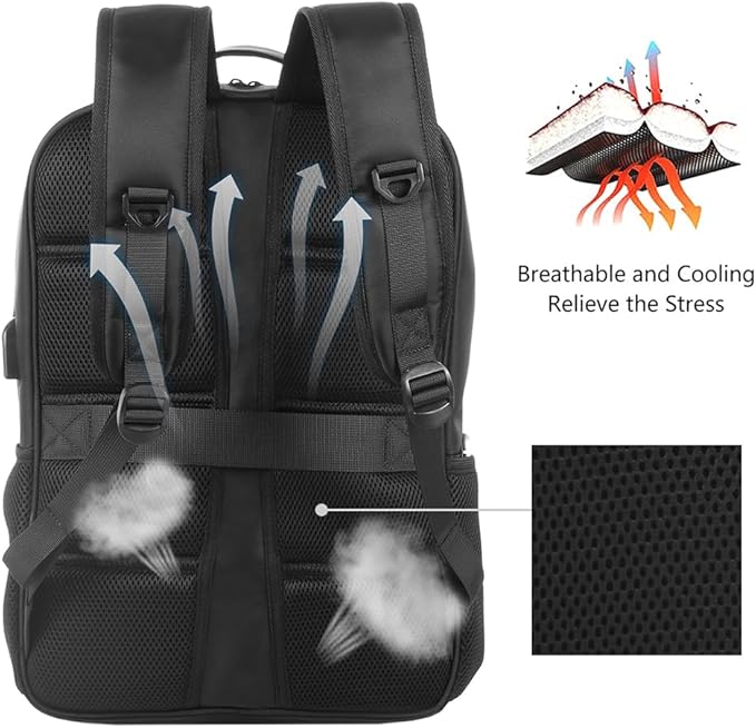 Solar Backpack with 14W Solar Panel Dual USB Port Waterproof Nylon Backpack for Outdoors Large-acity Travel Bag for Hiking Climbing