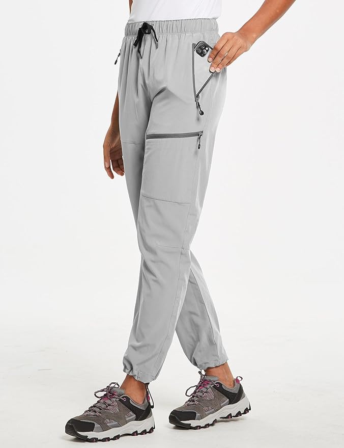 baleaf Women's Hiking Pants Quick Dry Lightweight Water Resistant Elastic Waist Cargo Pants for All Seasons