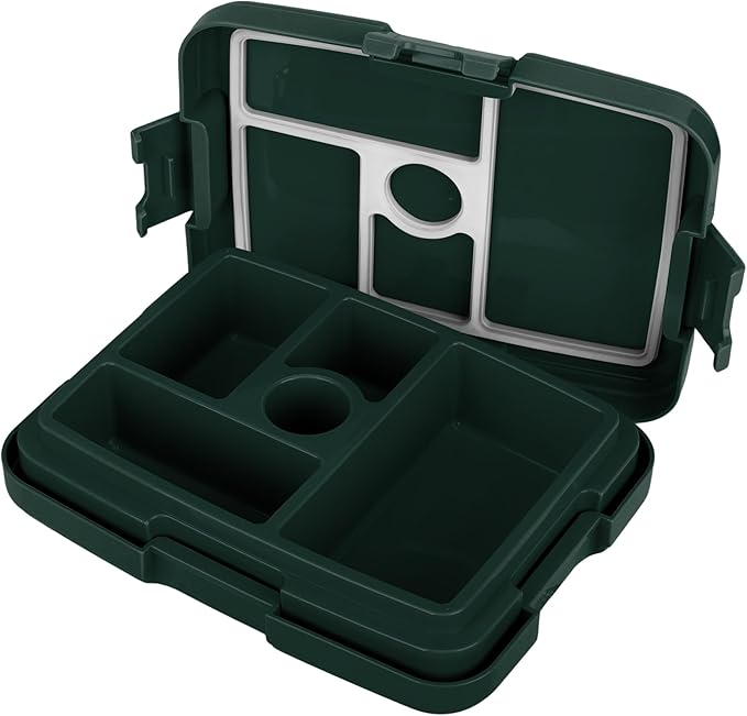 FOCO NFL Unisex-Adult Officially Licensed 2-Tone Big Logo Team Color Football Leak Proof 5 Compartment Bento Lunch Box - Green Bay Packers