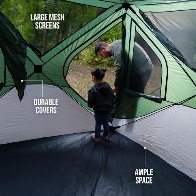 Instant Pop Up Camping Tent for 4-6 People | High-End All-Season Tent with Mesh Windows, Waterproof Rainfly & Tool-Free Setup | Easy Setup Outdoor Tent for Overlanding & Camping by North Haven