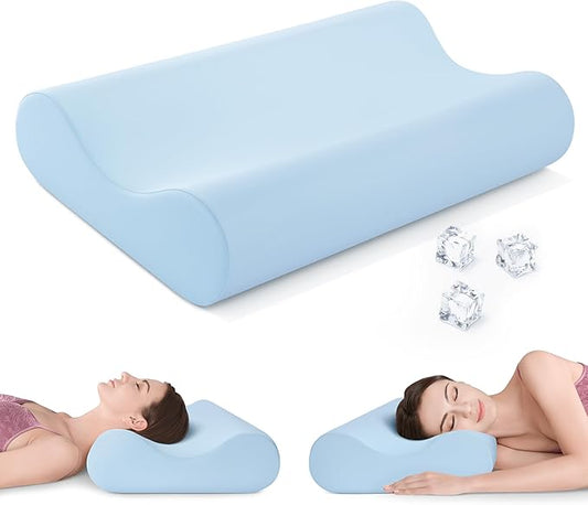 AM AEROMAX Queen Size Soft Contour Memory Foam Pillow, Cervical Pillow for Neck Pain Relief, Neck Orthopedic Sleeping Pillows for Side, Back and Stomach Sleepers.