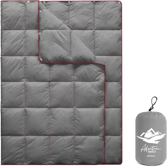 Mini Camping Blanket,Lightweight Puffy Blanket Packable Down Alternative Throw Blanket Waterproof Windproof for Outdoors, Travel, Beach, Airplane, Hiking