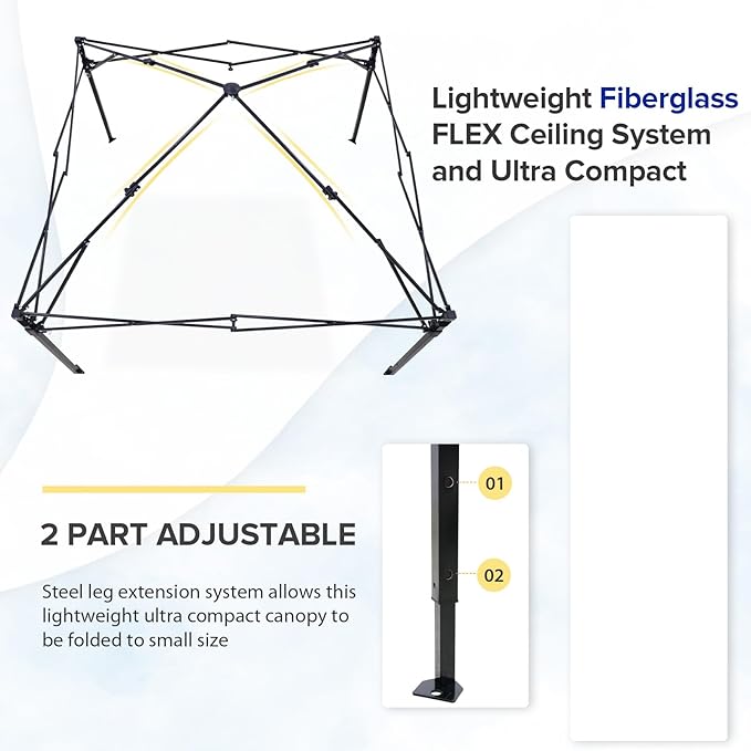 EAGLE PEAK Flex Compact 5x5 Pop-up Canopy Changing Room, Portable Privacy Dressing Room for Indoor Fashion Photoshoots, Camping, or Pool, White/Blue
