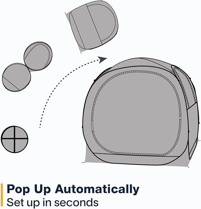 EighteenTek Pod All Weather Sports Tent with Attached Floor, Instant Outdoor Bubble Tent, Rainproof Camping Sun Shelter for Sports Events Camping Fishing Cheering, 1-4 Persons