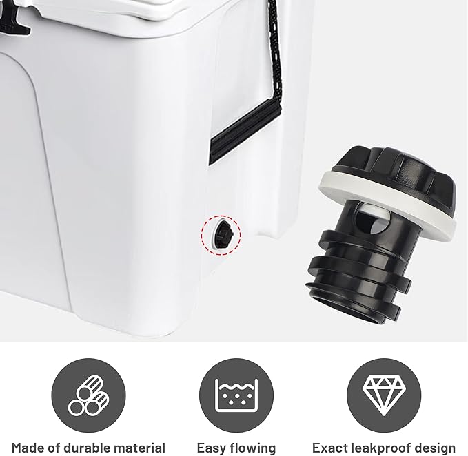 Cooler Drain Plug, 2 Pack Replacement, Compatible with Yeti Roadie, Tundra, and Tank Coolers and Fit for RTIC Coolers