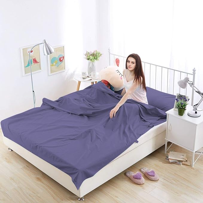 Sleeping Bag Liner, Lightweight Portable, Soft Travel and Camping Sheet, with Compact and Carry Bag, for Travel, Hotel