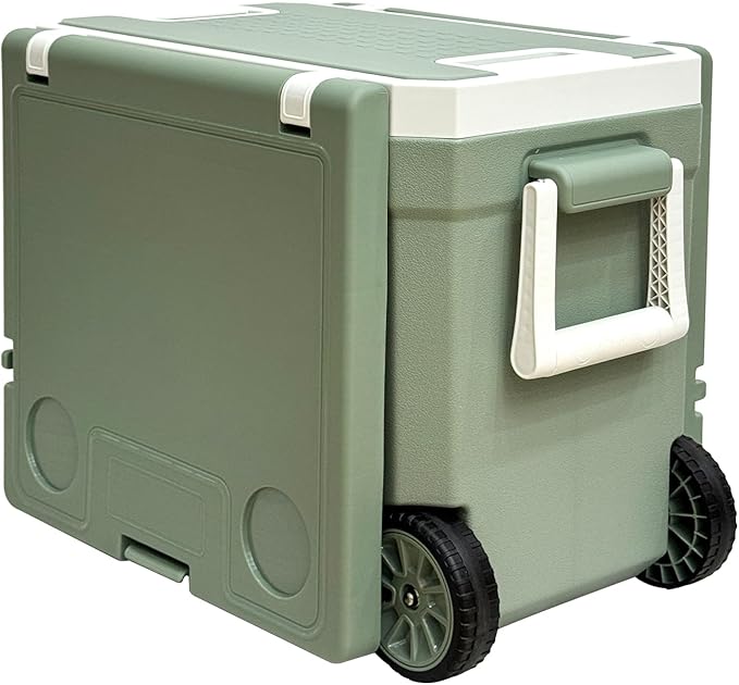 JUST-V 34-127 Quart Insulated Portable Cooler with Heavy Duty Wheels Keeps Ice for up to 5 Days, Great for Drink, Beach, Camping, Tailgating, Sports, & More