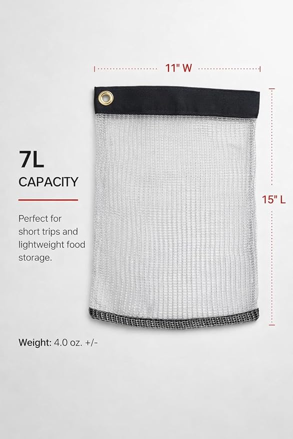 Rodent Proof Bear Bags - Ultralight Stainless Steel Mesh Bag for Camping Food Storage - Sturdy and Rust-Resistant Sack with Lock and Grommet For Easy Hanging